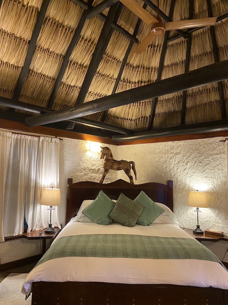 Inside one of the thatched roof cottages at The Lodge at Chaa Creek