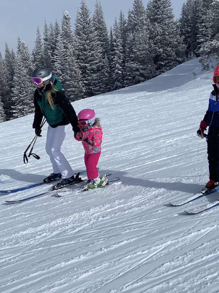 Family skiing in Vail on Denver snow day