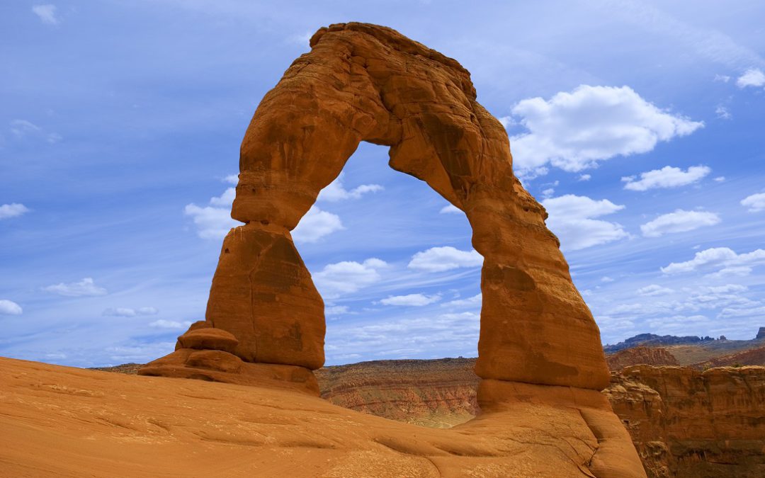 Delicate Arch in Arches National Park in Moab, Utah.
