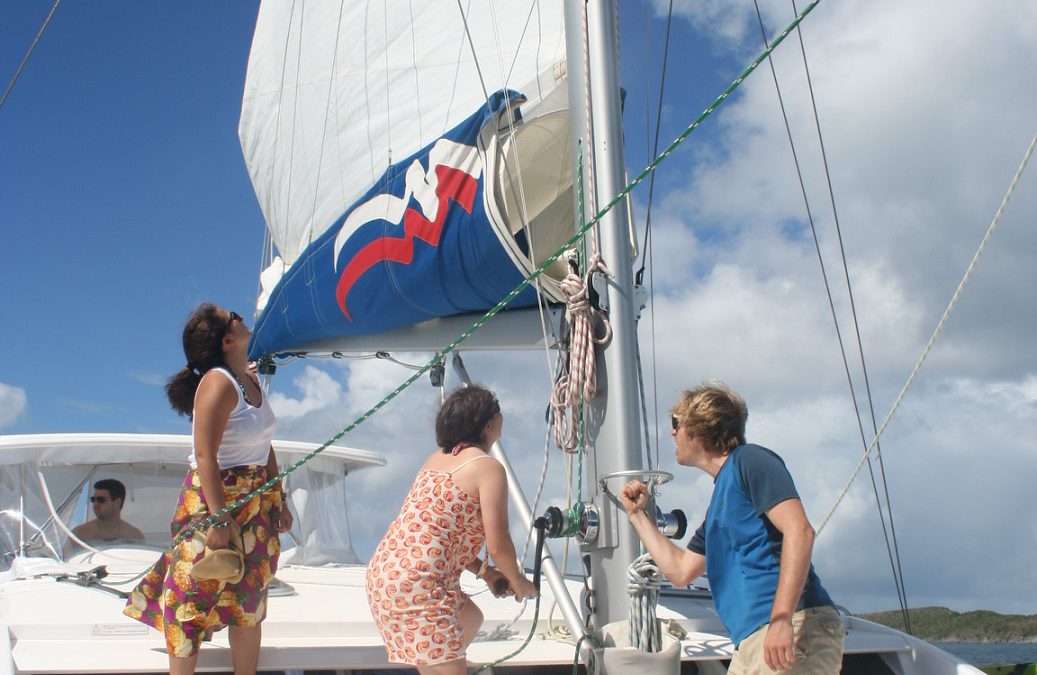 Catamaran in the British Virgin Islands 2012.