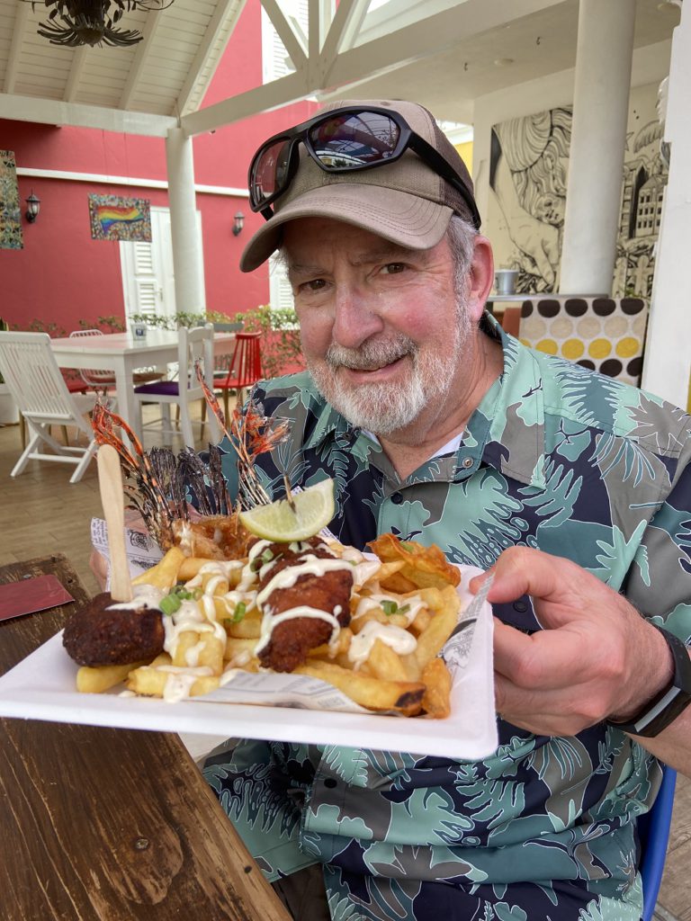 Lionfish and chips at Bario in Curacao
