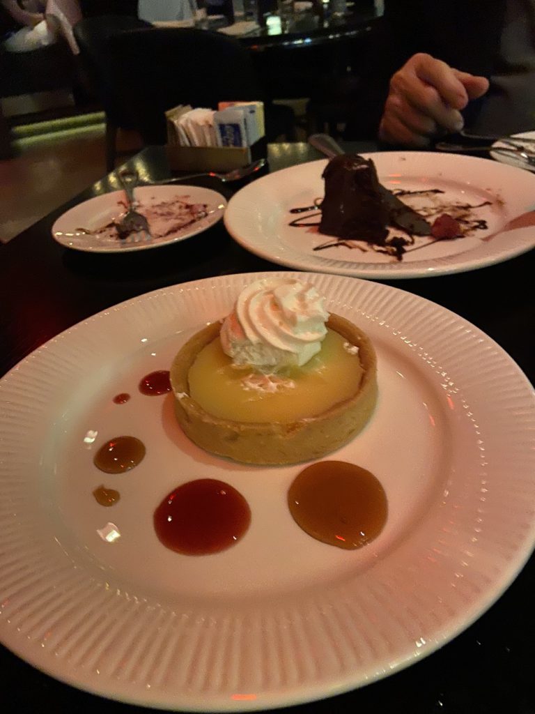 Dessert at the Regency Bar and Grill in the Loews Regency New York Hotel