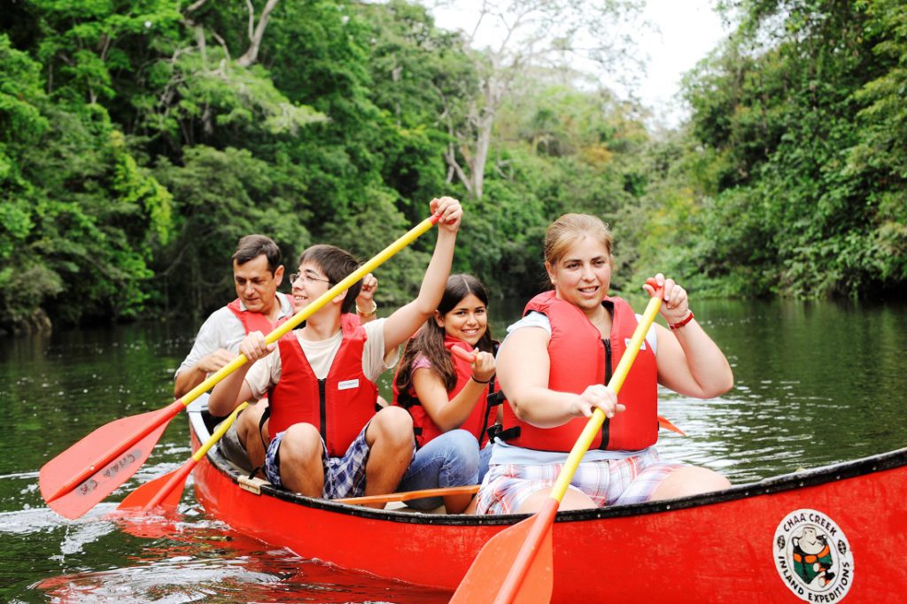 Canoeing at The Lodge at Chaa Creek in western Belize