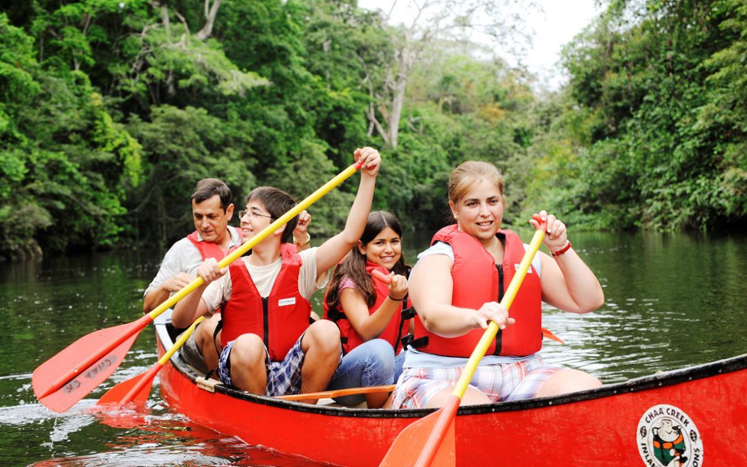 Canoeing at The Lodge at Chaa Creek in western Belize