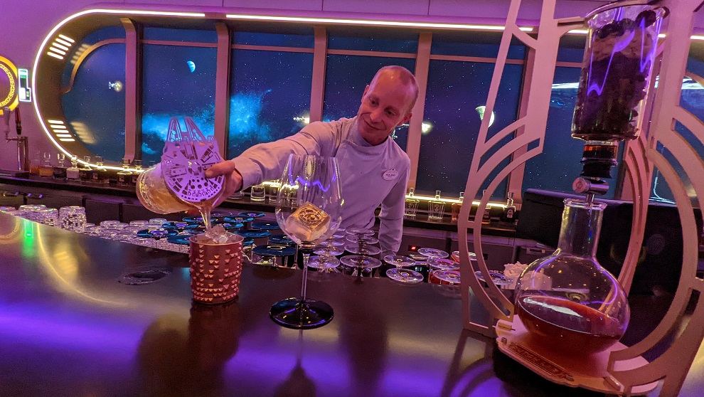The Star Wars Hyperspace Lounge on the new Disney Wish (Ron Bozman photo)