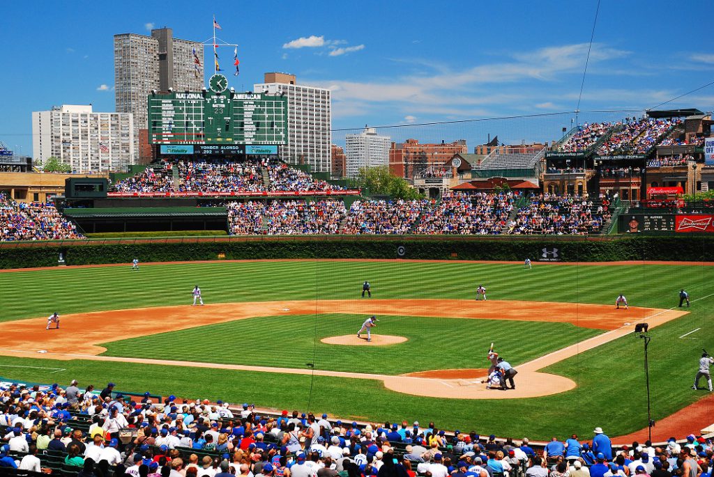 Wrigley Field, on a beautiful sunny day.