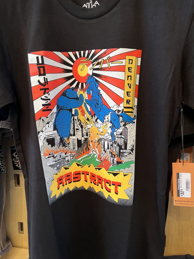 Electic t-shirt art by local tatoo artists at Stanley Marketplace