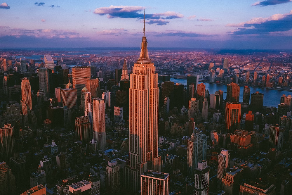 Empire State Building (exterior at dusk).