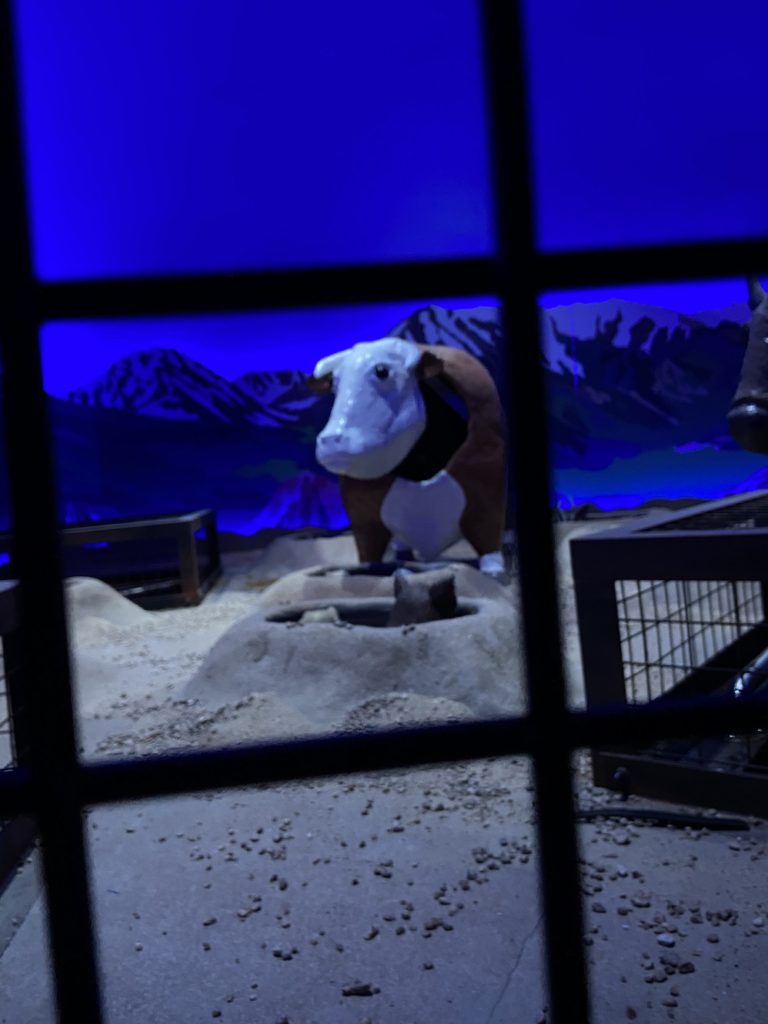 Surreal ski mountain bovine at Meow Wolf in Denver