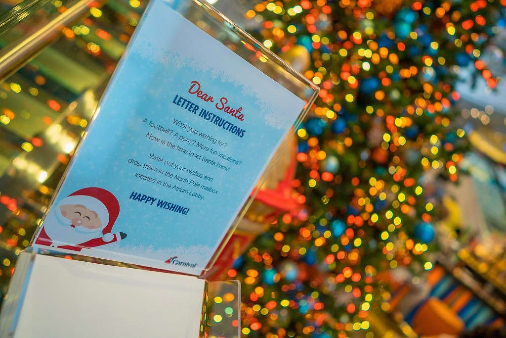 Santa Letter Instructions aboard a Carnival cruise