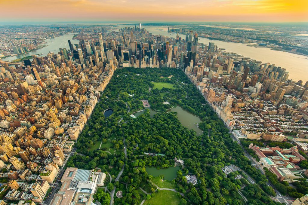 New York Central park aerial view.