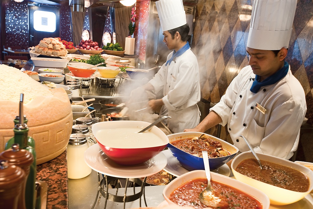 Food preparation on a Carnival ship