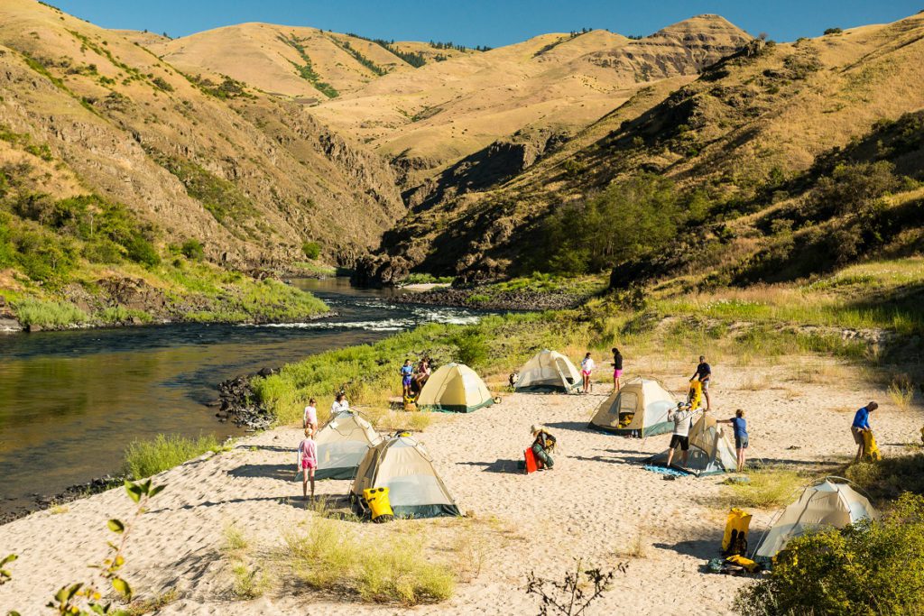 ROW Adventures camp along the Salmon River