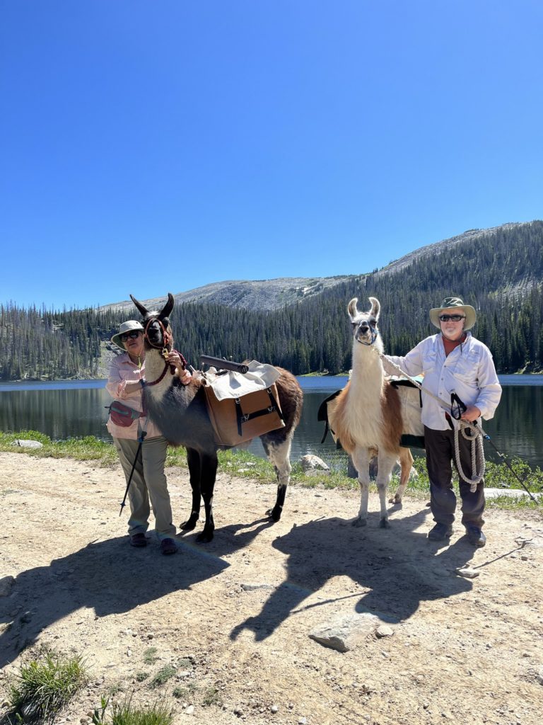 With Chrisco and Trotter on our hike in Medicine Bow National Forest in southern Wyoming