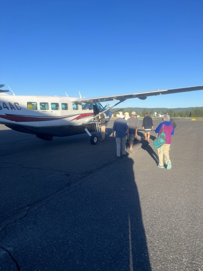 Boarding flight to Salmon River from McCall Idaho on day 1