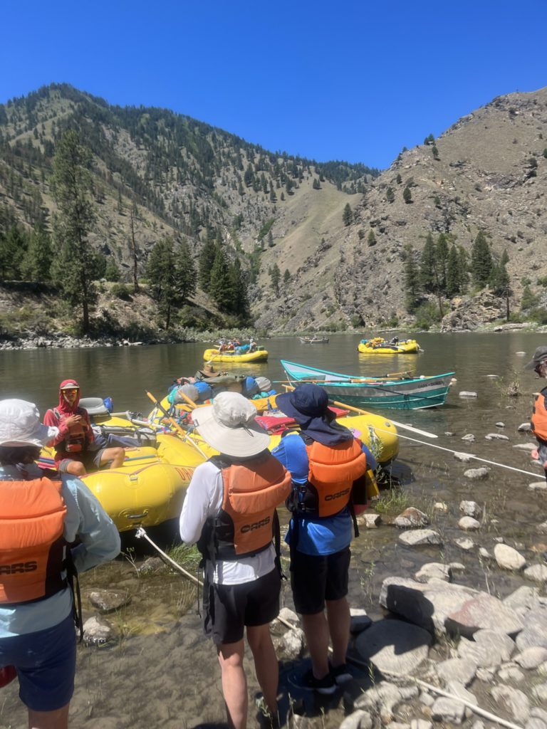 Safety briefing before heading down river