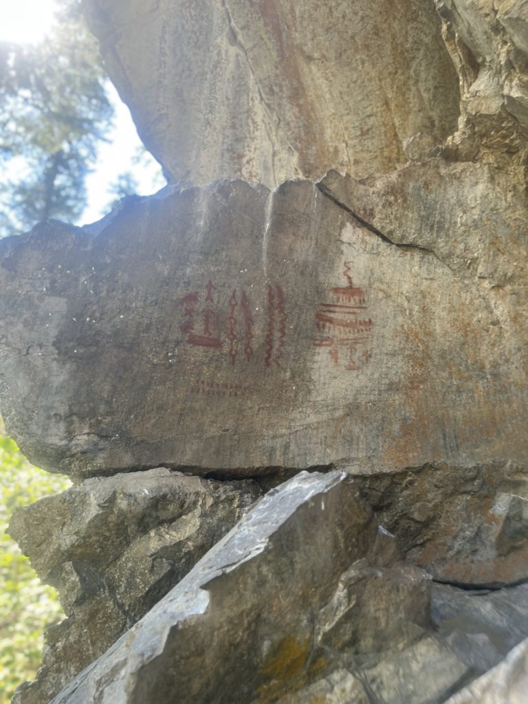 Ancient pictograph on a rock near the Main Salmon River