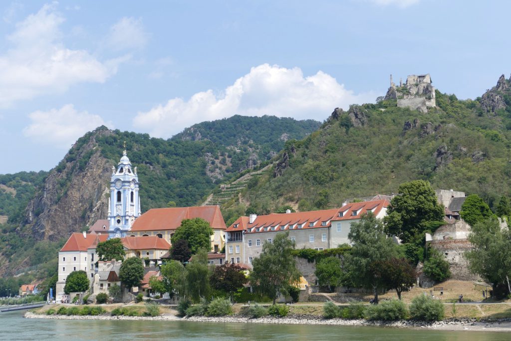 View from a CroisiEurope cruise on the Danube River in Austria