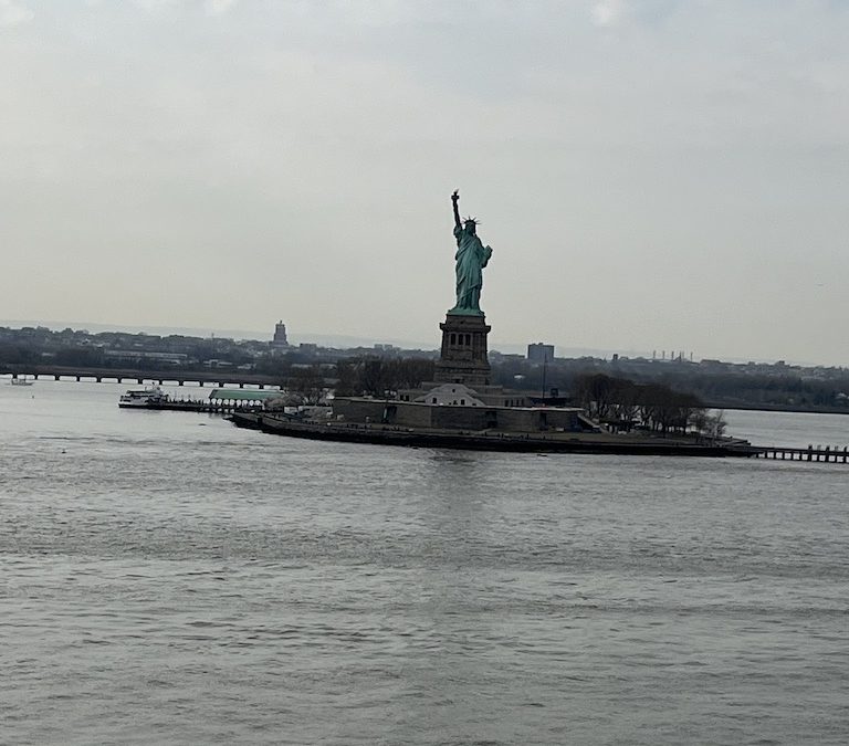 Leaving New York Harbor enroute to Barcelona on Regent Seven Seas Grandeur