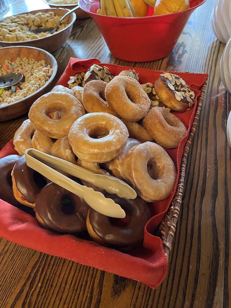 Homemade donuts for breakfast at Paradise Guest Ranch