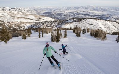 Skiing the groomers at Park City
