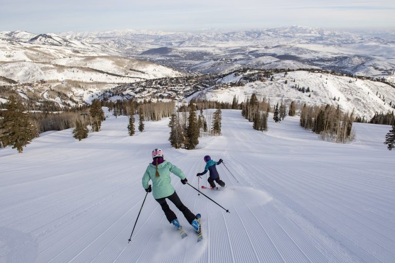 Skiing the groomers at Park City