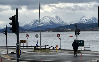 Beautiful mountains of middle Norway seen from Alesund