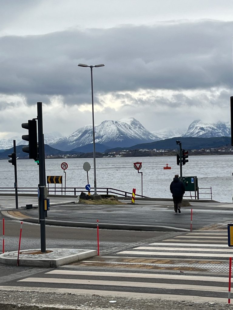 Beautiful mountains of middle Norway seen from Alesund