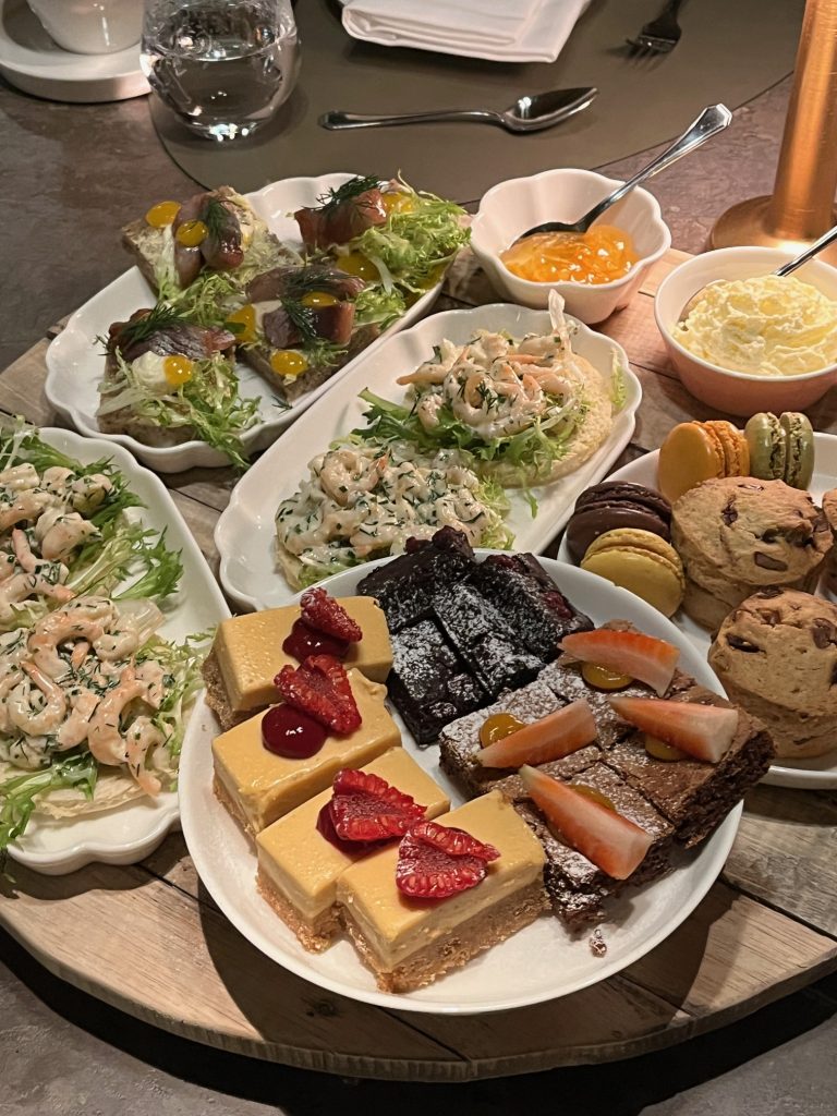 Tea service setting aboard MS Trollfjord
