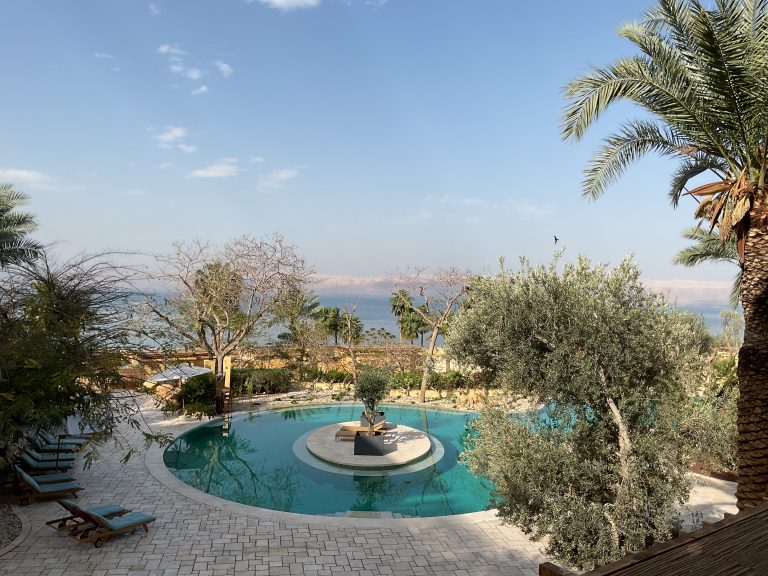 View of the Dead Sea from Kempenski Resort and Spa in Jordan