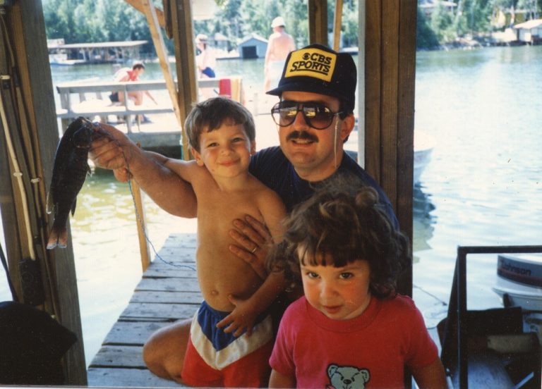 Fishing at Ludlows at Ludlow's Island in northern Minnesota when our kids were little circa 1988