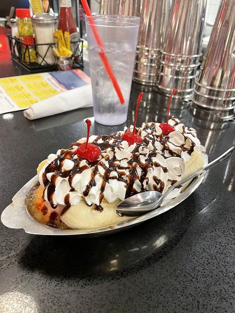 Milkshakes, Malts, And Banana Splits Served The Classic Soda Shop Style