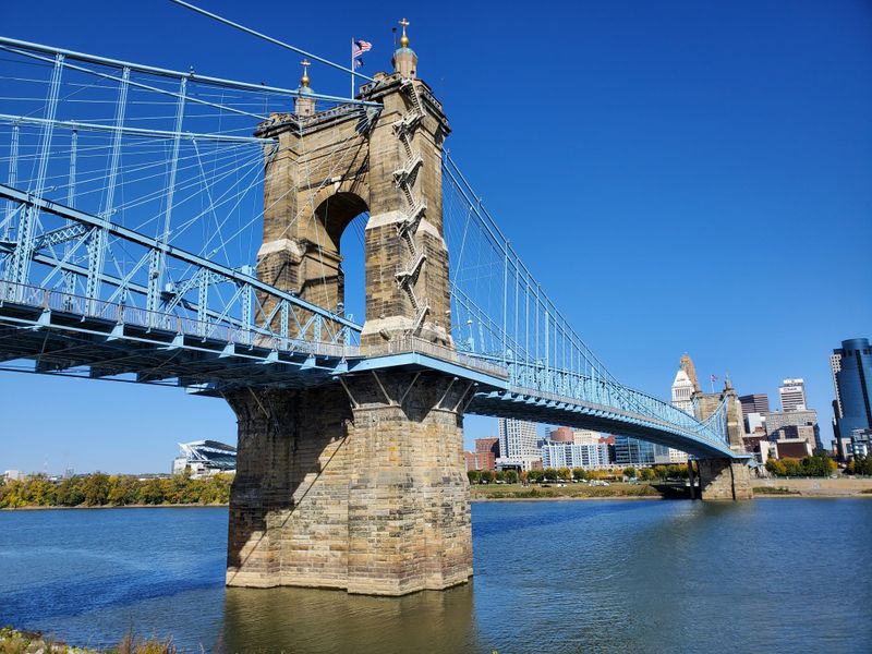John A. Roebling Suspension Bridge In Covington