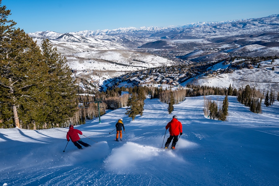 Skiers at Deer Valley near Park City UT