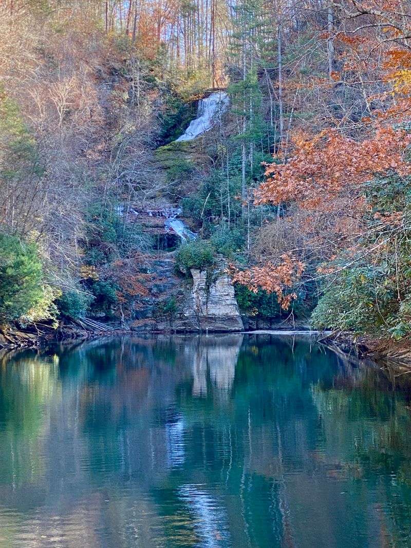 Waterfalls Flow Directly Into The Lake
