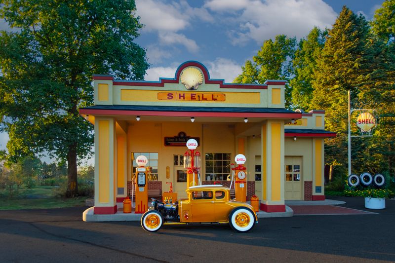 A 1930s Shell Station Is Part Of The Display