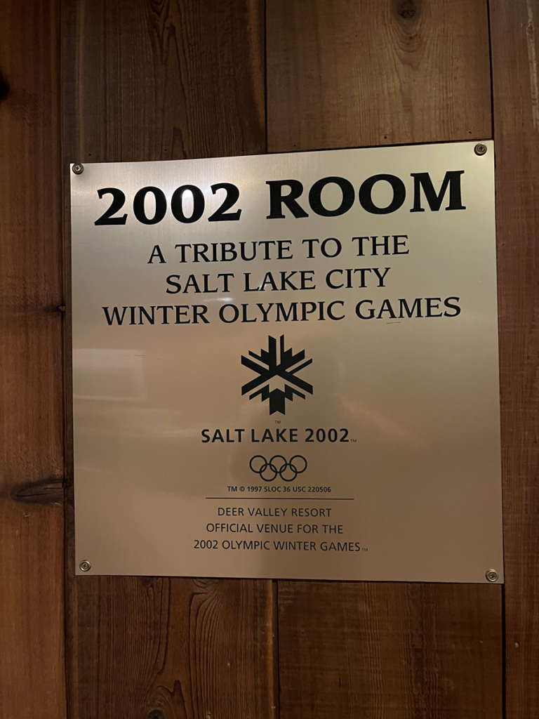 Plaque commemorating 2002 Winter Olympics in Salt Lake City and Park City UT