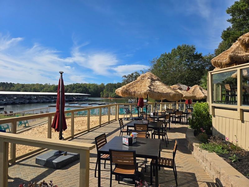 Outdoor Deck Seating With Wide Lake Lanier Views