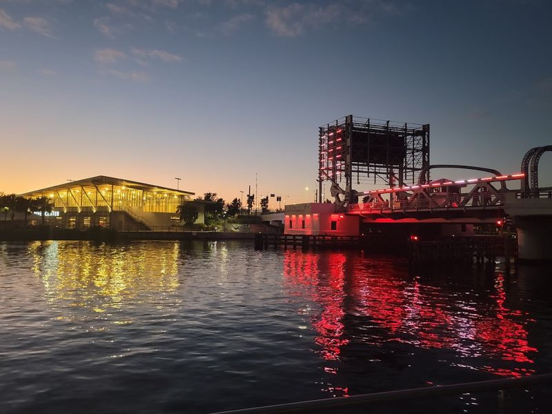 Beautiful At Sunset With Skyline And Water Reflections