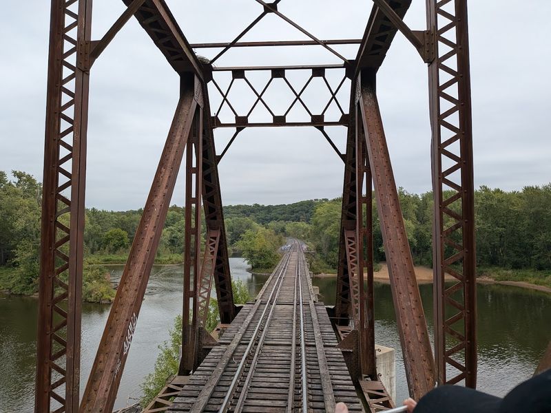 The Train Crosses The St. Croix River Bridge