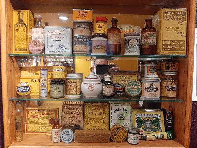 Vintage Mustard Jars And Advertising Displays
