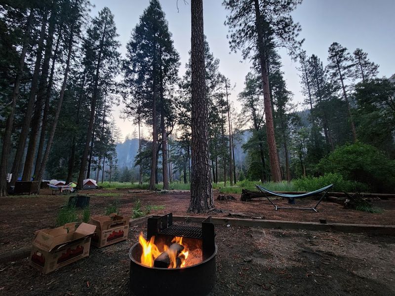 Campsites Surrounded By Yosemite's Famous Granite Cliffs