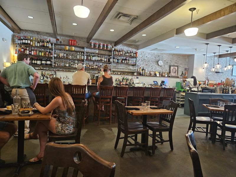 The Atmosphere Inside The Brick-Walled Dining Room