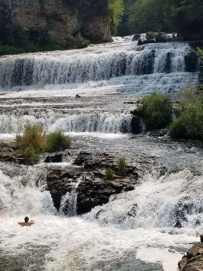 Multiple Cascades Give The Falls Their Dramatic Look