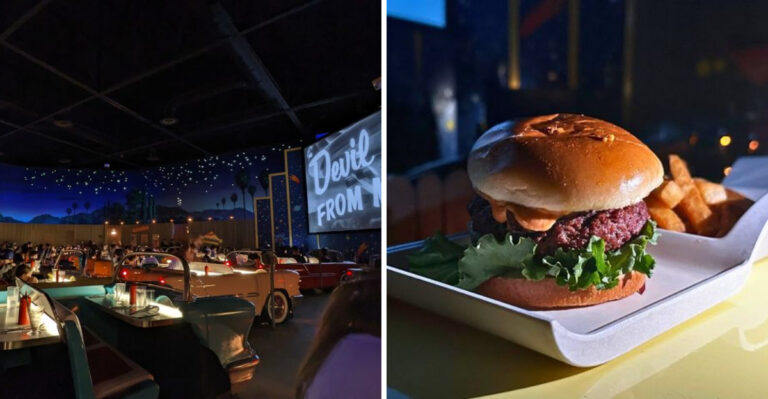 This ’50s-Style Florida Spot Lets You Dine In Car Booths While Classic Movies Play