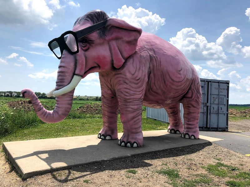 A Giant Pink Elephant That's Impossible To Miss From The Road
