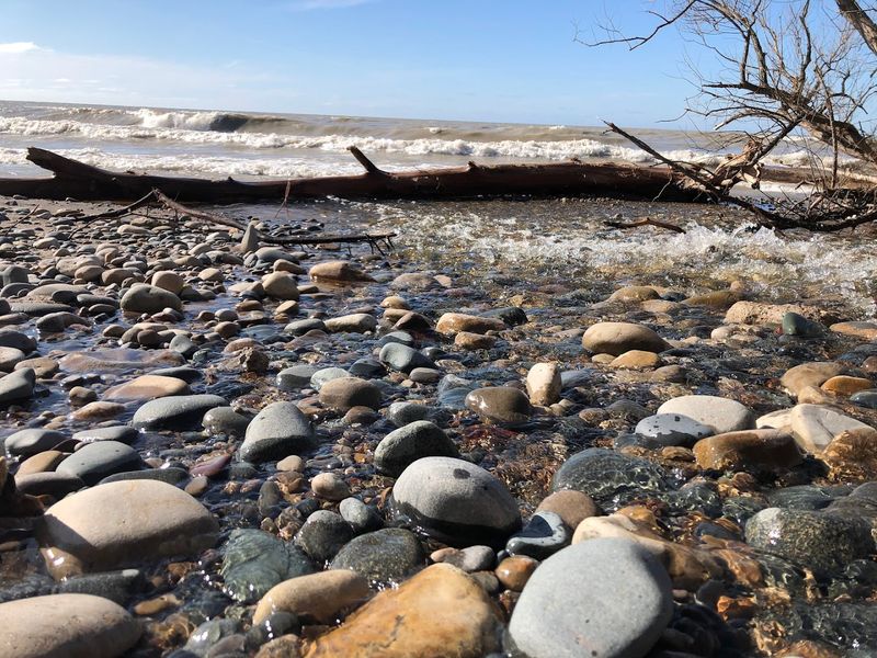 A Quiet Lake Michigan Beach Known For Rock Hunting