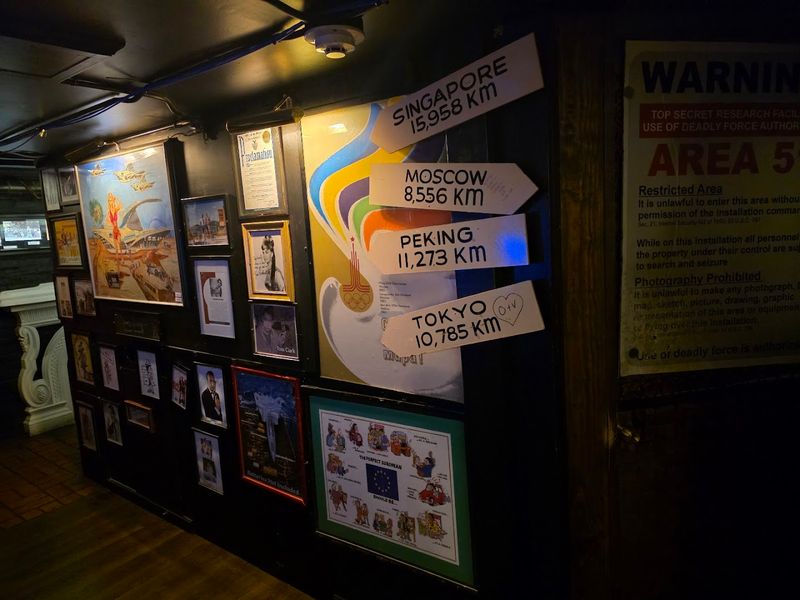 Walls Covered With Spy Memorabilia And Gadgets