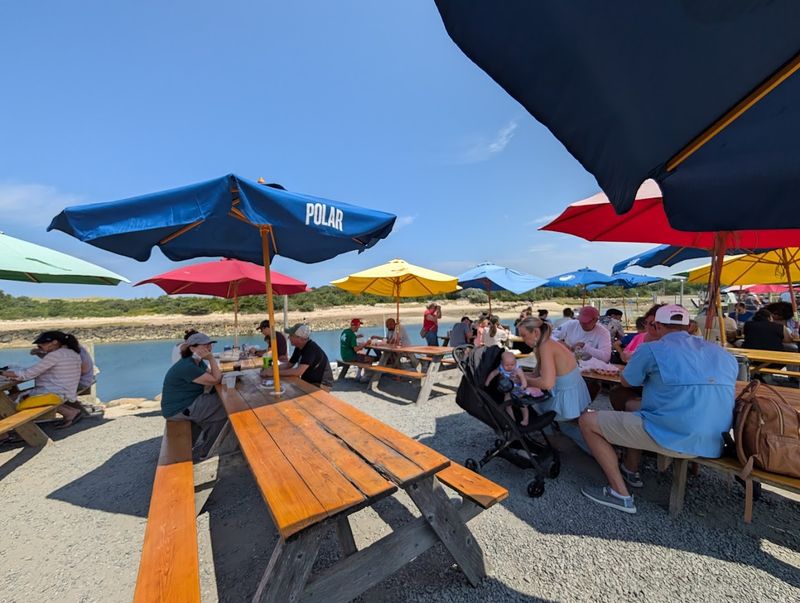 Outdoor Picnic Table Seating Right By The Water