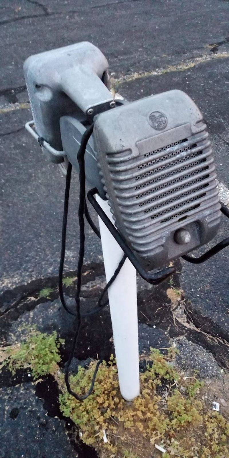 The Original Speaker Boxes Still Stand On The Poles